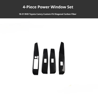 RHD 18-21 Toyota Camry Interior Modification Carbon Fiber Pattern Center Console Panel Passenger Side Decorative Trim