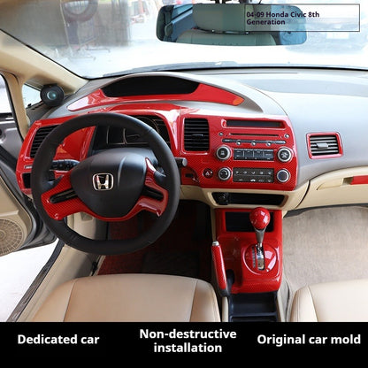 RHD 2004-2011 8th Generation Civic Carbon Fiber and Rosewood Window Lift Panel Interior Trim Decal