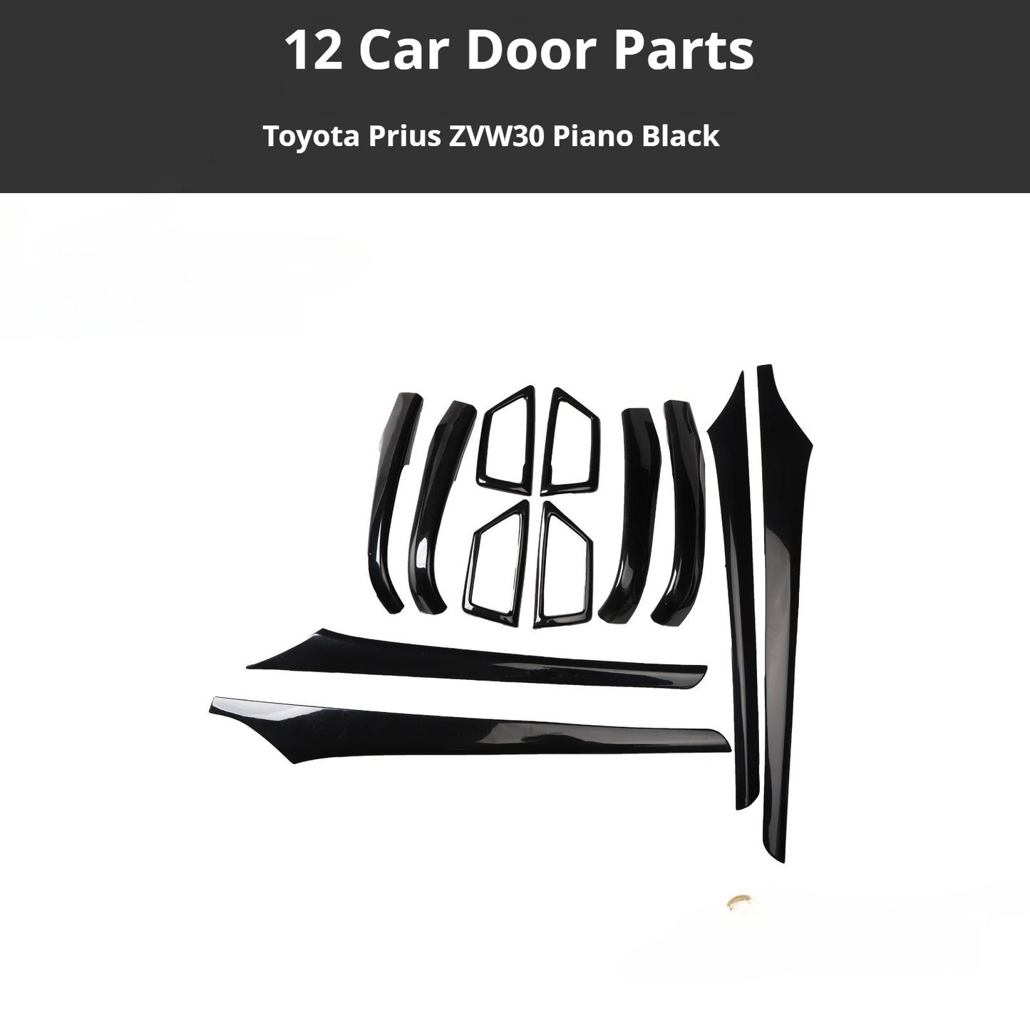 RHD Prius ZVW30 Peach Wood Carbon Fiber Pattern Dashboard, Instrument Panel, Steering Wheel, and Gear Shift Knob Interior Trim Decals