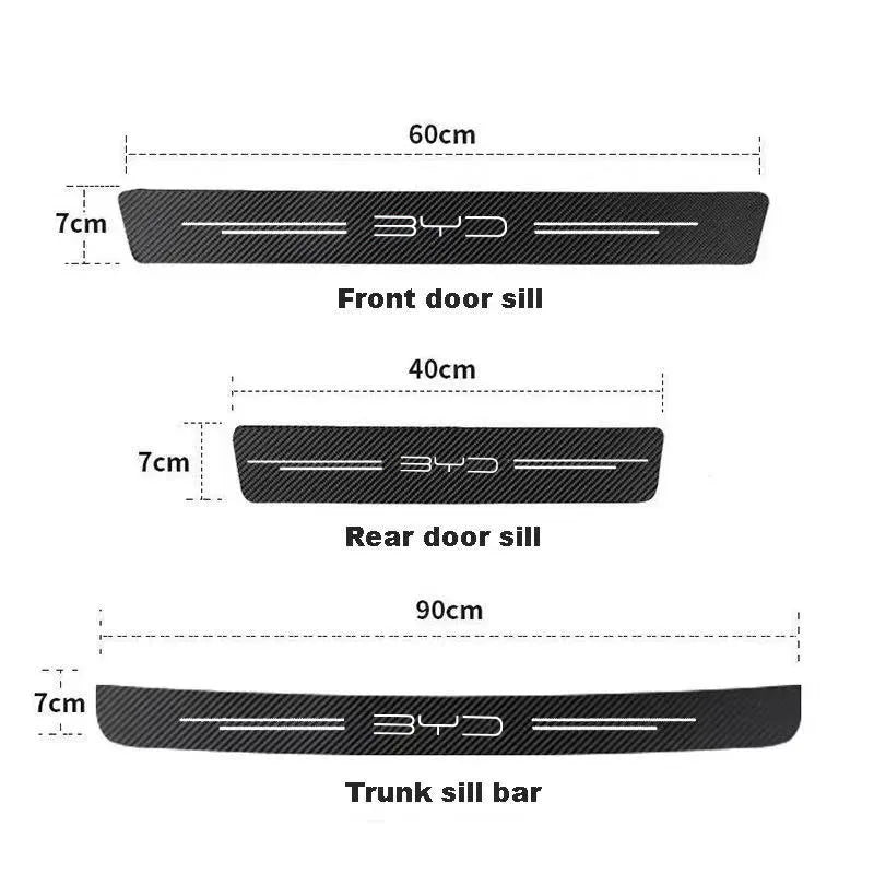 4 Pcs Car Door Sill Protectors Strip For BYD