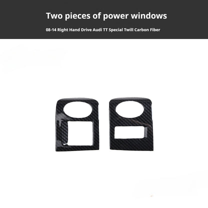 RHD 2008-2014 Model Interior Upgrade: Teak Wood Carbon Fiber Pattern Cup Holder and Steering Wheel Cover