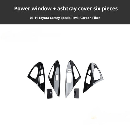 RHD 2006-2011 6th Generation Camry Interior Modification Peach Wood Carbon Fiber Pattern Air Vent Trim