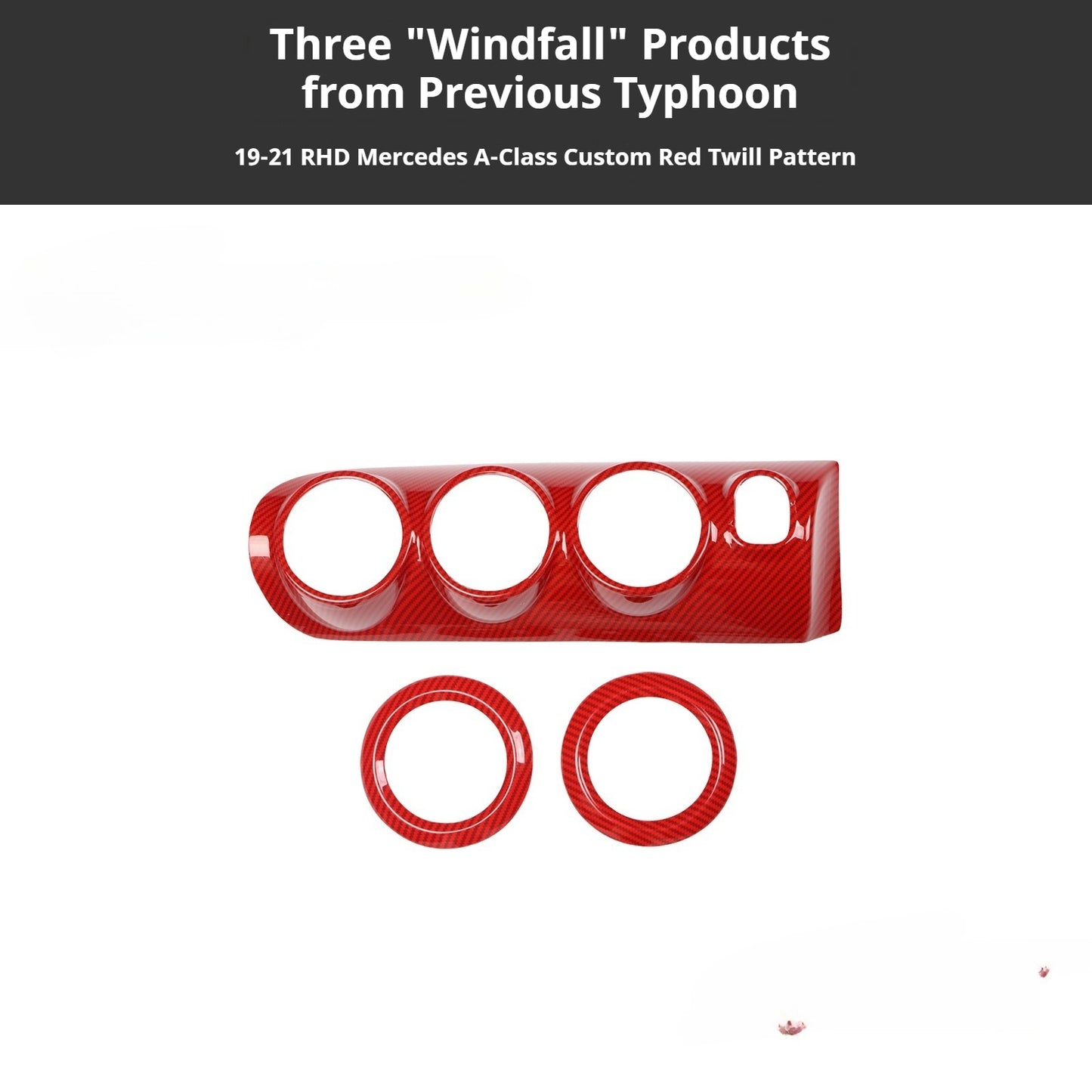 RHD 2019-2021 Mercedes-Benz A-Class / CLA-Class Specification Custom-Fit Center Console Vent Panel Modification Kit