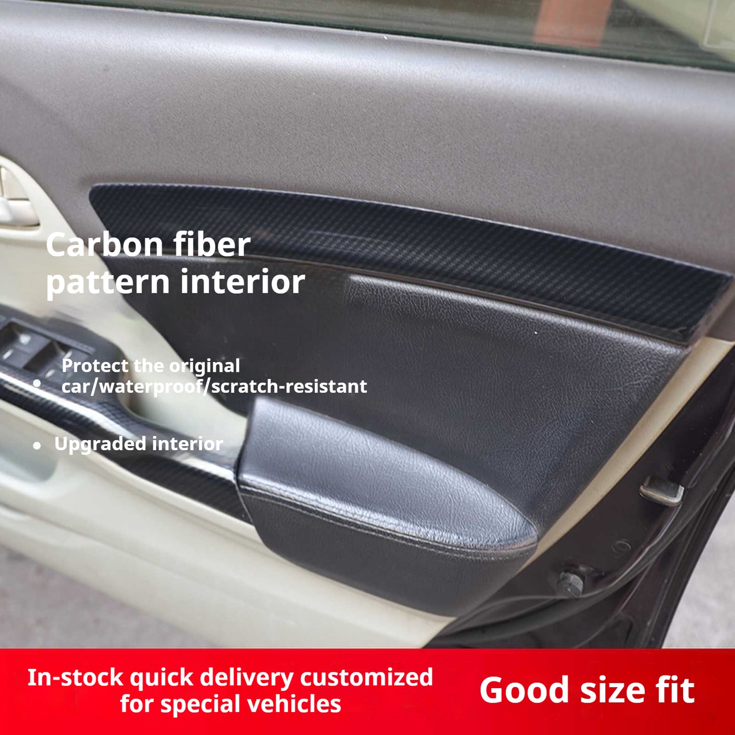 RHD 12-15 9th Gen Civic Interior Modification Peach Wood Carbon Fiber Pattern Center Console Trim