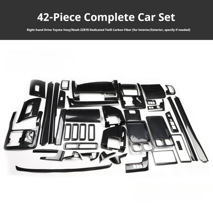 RHD VOXY/NOAH ZZR70 Carbon Fiber and Rosewood Dashboard Trim Kit
