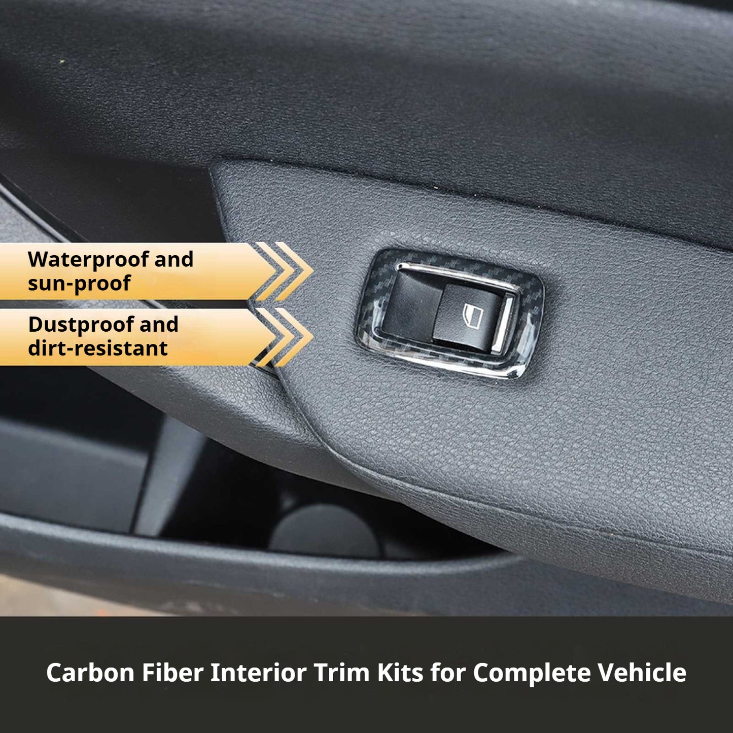 RHD 11-16 BMW X3 F25/X4 F26 Interior Modification Carbon Fiber Pattern Gear Shift Knob Frame Door Panel Trim