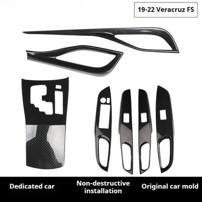 RHD 2019-2022 Toypta Vios Yaris Carbon Fiber Pattern Modification Window Lift/Shift Knob Interior Scratch-Resistant Protective Film