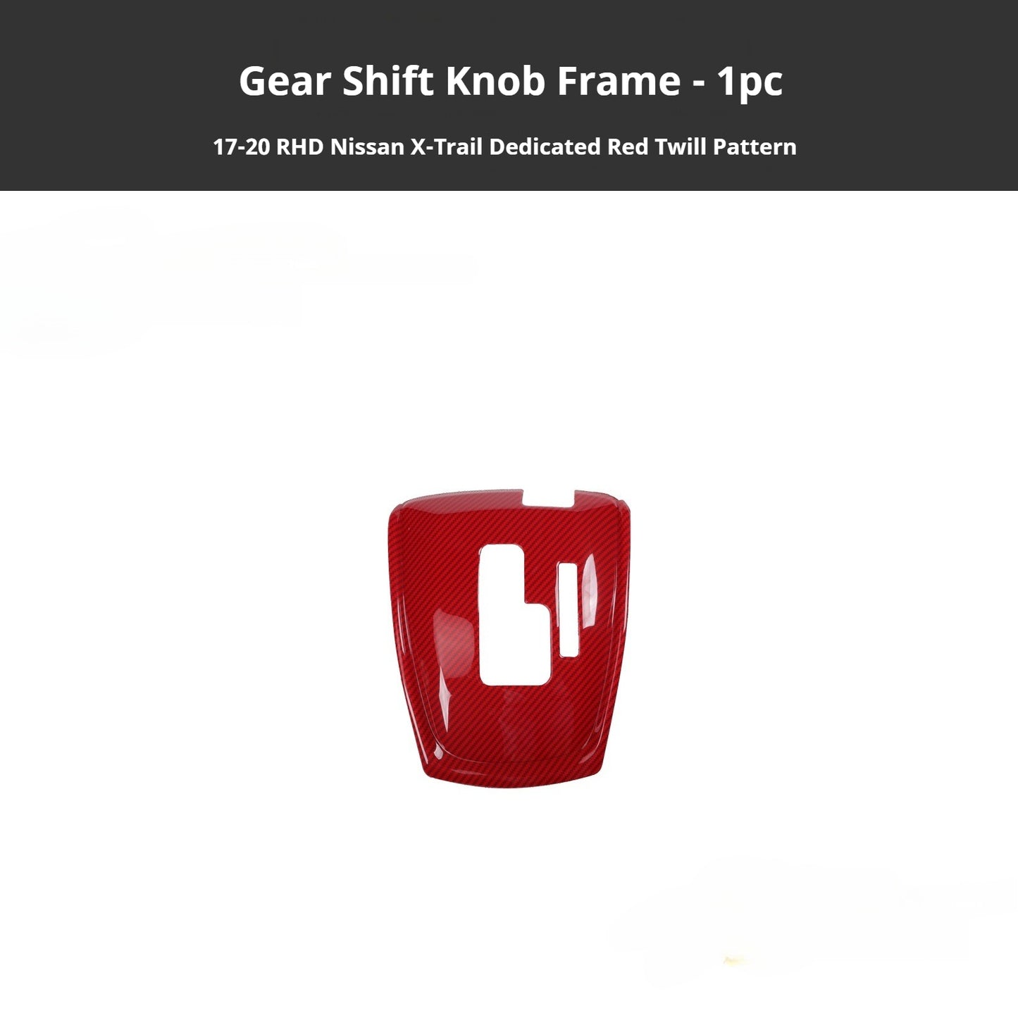 RHD 2017-2020 Nissan X-Trail Red Carbon Fiber Cup Holder and Steering Wheel Interior Trim Kit