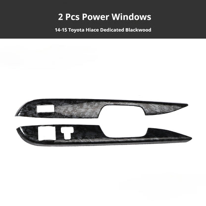 RHD 2014-2015 Toyota Hiace 200 Series Interior Modification Carbon Fiber Pattern Dashboard, Air Conditioning, and Gear Shift Trim