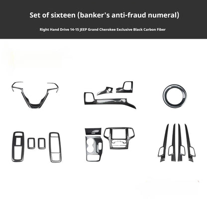 RHD 2014-2015 Grand Cherokee Carbon Fiber Texture Interior Trim Kit for Front Door Panels