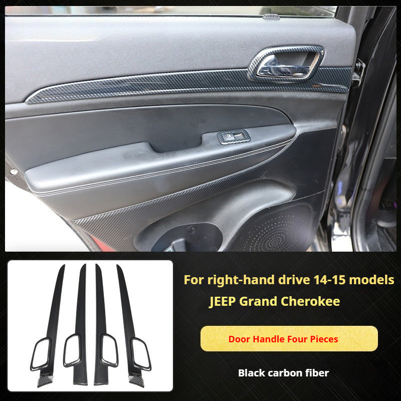 RHD 2014-2015 Grand Cherokee Carbon Fiber Texture Interior Trim Kit for Front Door Panels