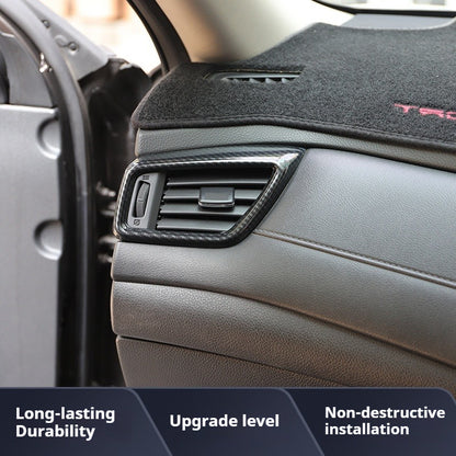 RHD 2017-2020 Nissan X-Trail Red Carbon Fiber Cup Holder and Steering Wheel Interior Trim Kit
