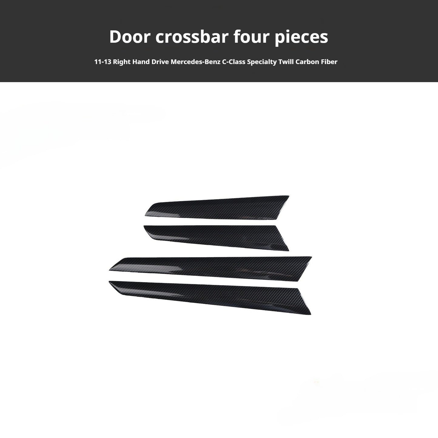 RHD 2011-2013 Mercedes-Benz C-Class 204 Interior Upgrade: Carbon Fiber-Pattern Dashboard, Center Console, and Steering Wheel Trim