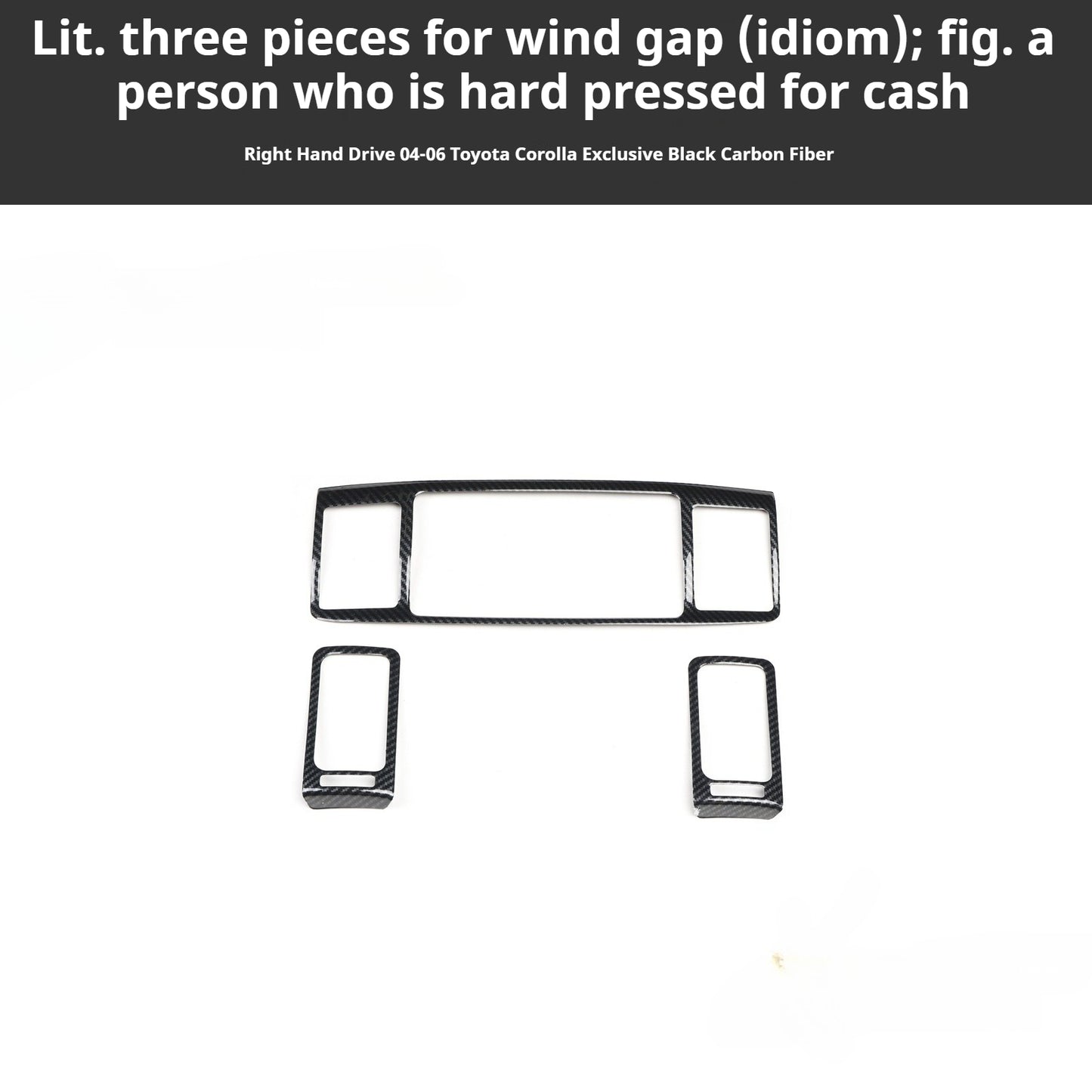 RHD 2004-2006 Toyota Corolla Interior Modification Carbon Fiber Walnut-Finish Air Conditioning Frame Lift Switch Trim