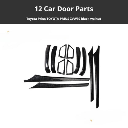 RHD Prius ZVW30 Peach Wood Carbon Fiber Pattern Dashboard, Instrument Panel, Steering Wheel, and Gear Shift Knob Interior Trim Decals