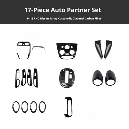 RHD 2014-2016 Sunny Carbon Fiber Window Switch Panel Interior Trim Decoration