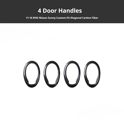 RHD 2014-2016 Sunny Carbon Fiber Window Switch Panel Interior Trim Decoration