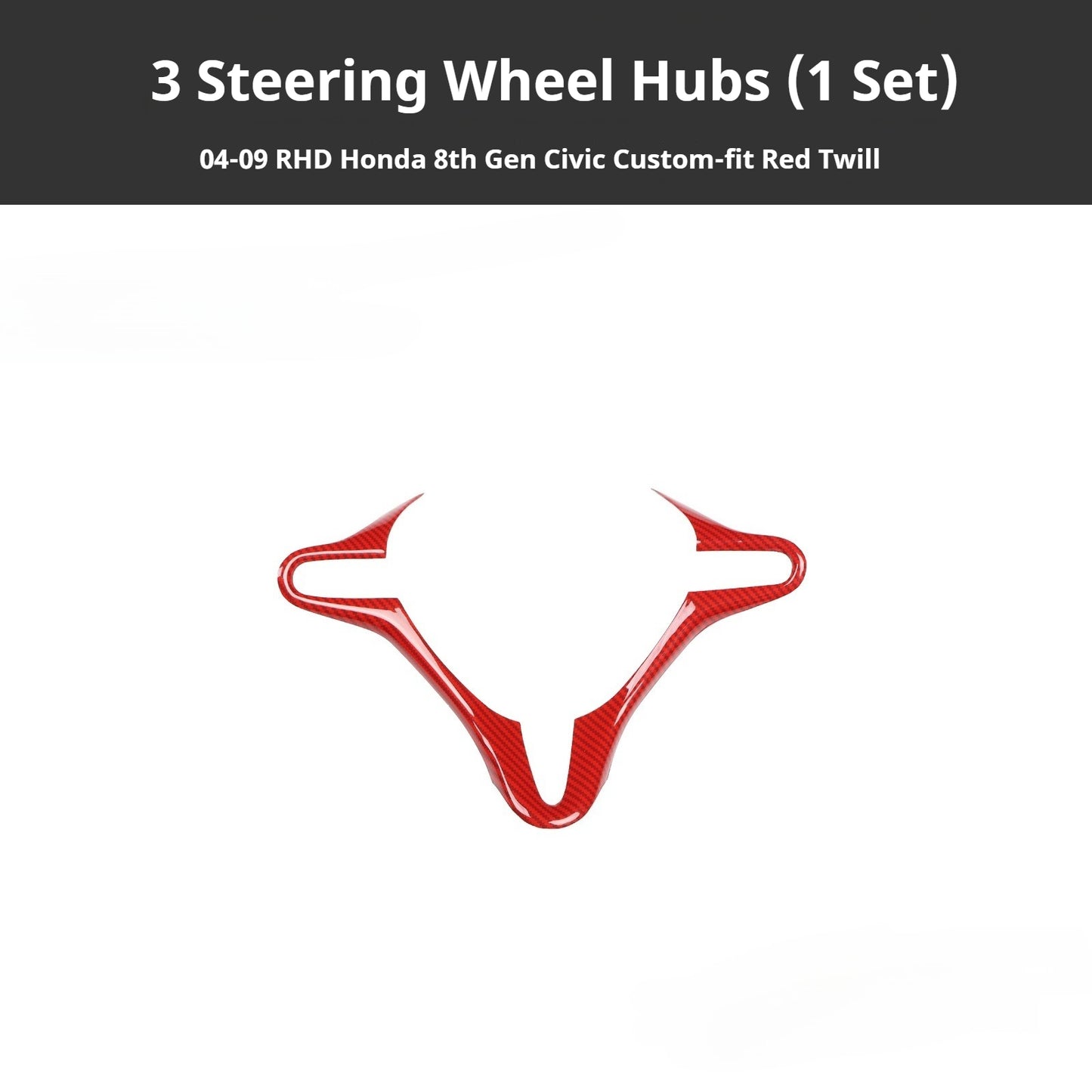 RHD 2004-2011 8th Generation Civic Carbon Fiber and Rosewood Window Lift Panel Interior Trim Decal