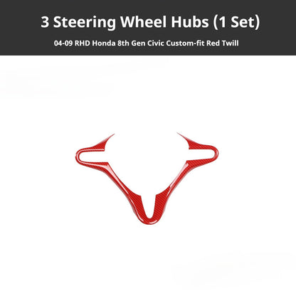 RHD 2004-2011 8th Generation Civic Carbon Fiber and Rosewood Window Lift Panel Interior Trim Decal