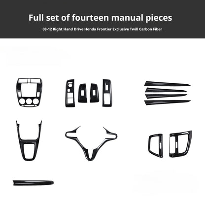RHD 2008-2012 Honda City (Old Model) Carbon Fiber Gear Shift & Navigation Panel Interior Trim Kit