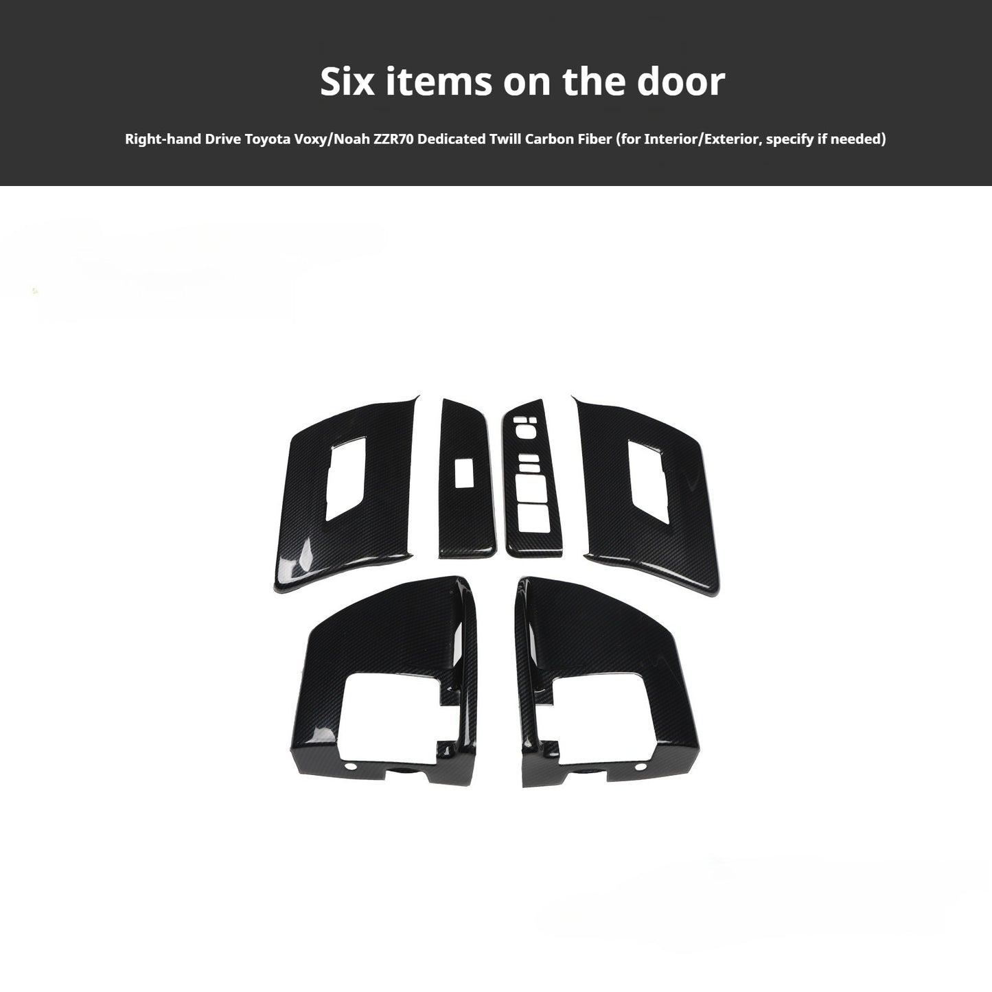 RHD VOXY/NOAH ZZR70 Carbon Fiber and Rosewood Dashboard Trim Kit