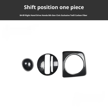 RHD 2004-2011 8th Generation Civic Carbon Fiber Interior Window Lift Steering Wheel Trim Kit