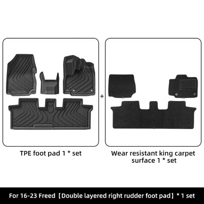 Custom-Fit Full TPE Floor Mats for 2016-2024 Honda Freed(RHD)