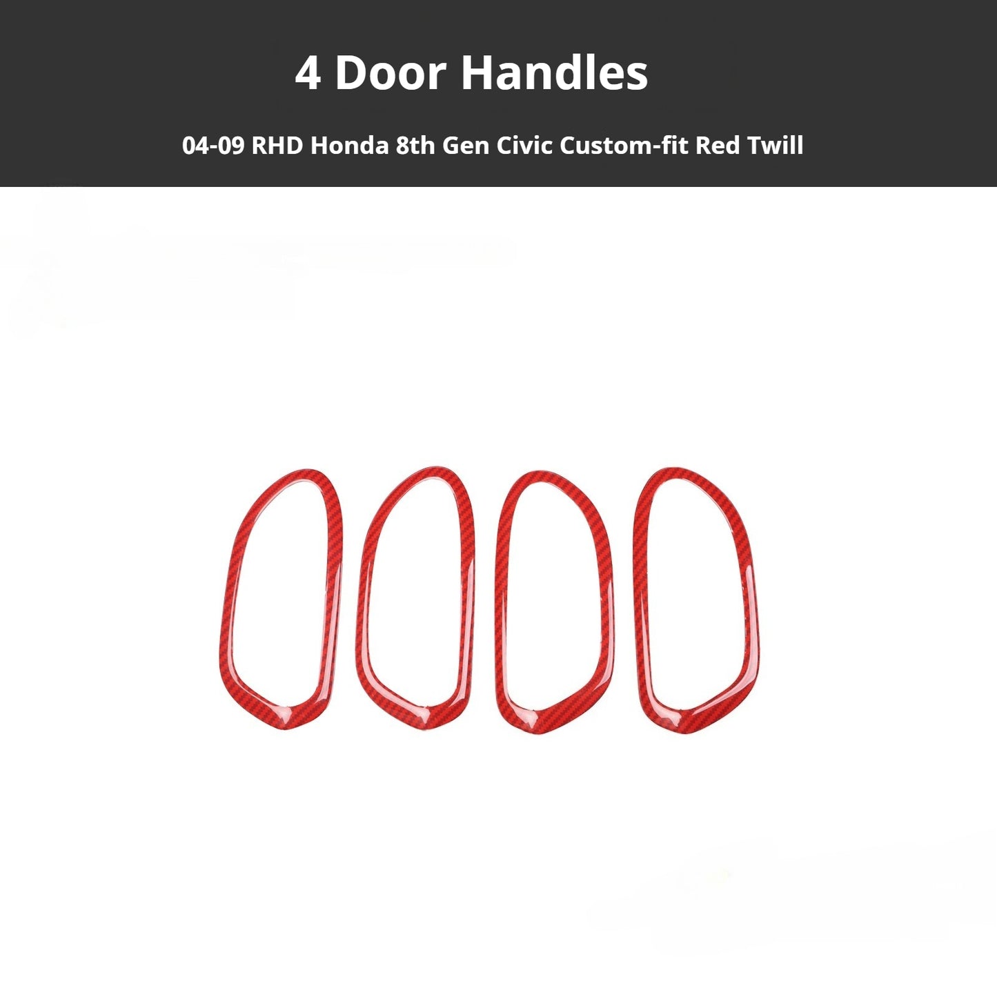 RHD 2004-2011 8th Generation Civic Carbon Fiber and Rosewood Window Lift Panel Interior Trim Decal