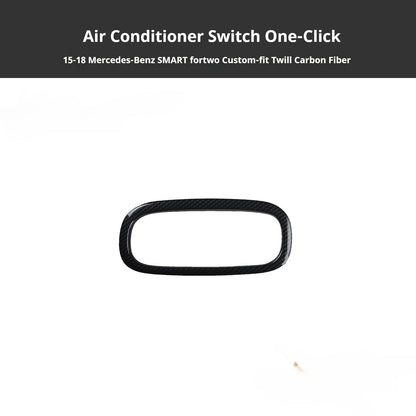 RHD 2015-2018 Smart Exclusive Interior Modification Carbon Fiber Gloss Black Painted Gear Shift Knob Trim Cover