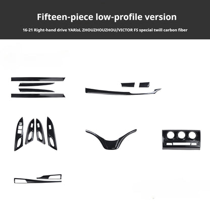 RHD 16-21 Toyota Vios Yaris Interior Modification Carbon Fiber Pattern Switch Panel Trim