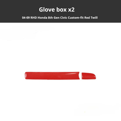 RHD 2004-2011 8th Generation Civic Carbon Fiber and Rosewood Window Lift Panel Interior Trim Decal