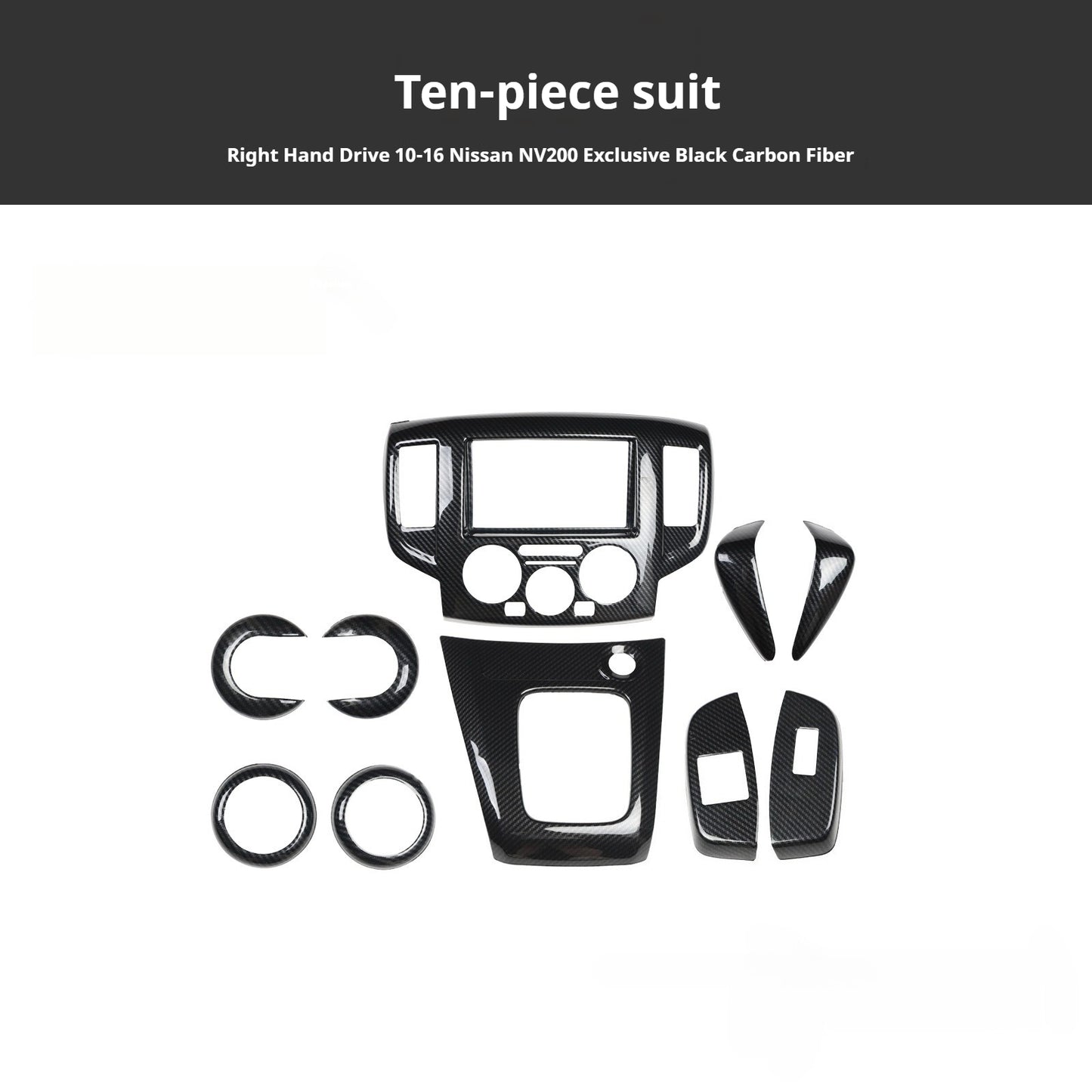 RHD NV200 Carbon Fiber Walnut Wood Grain Interior Trim Kit