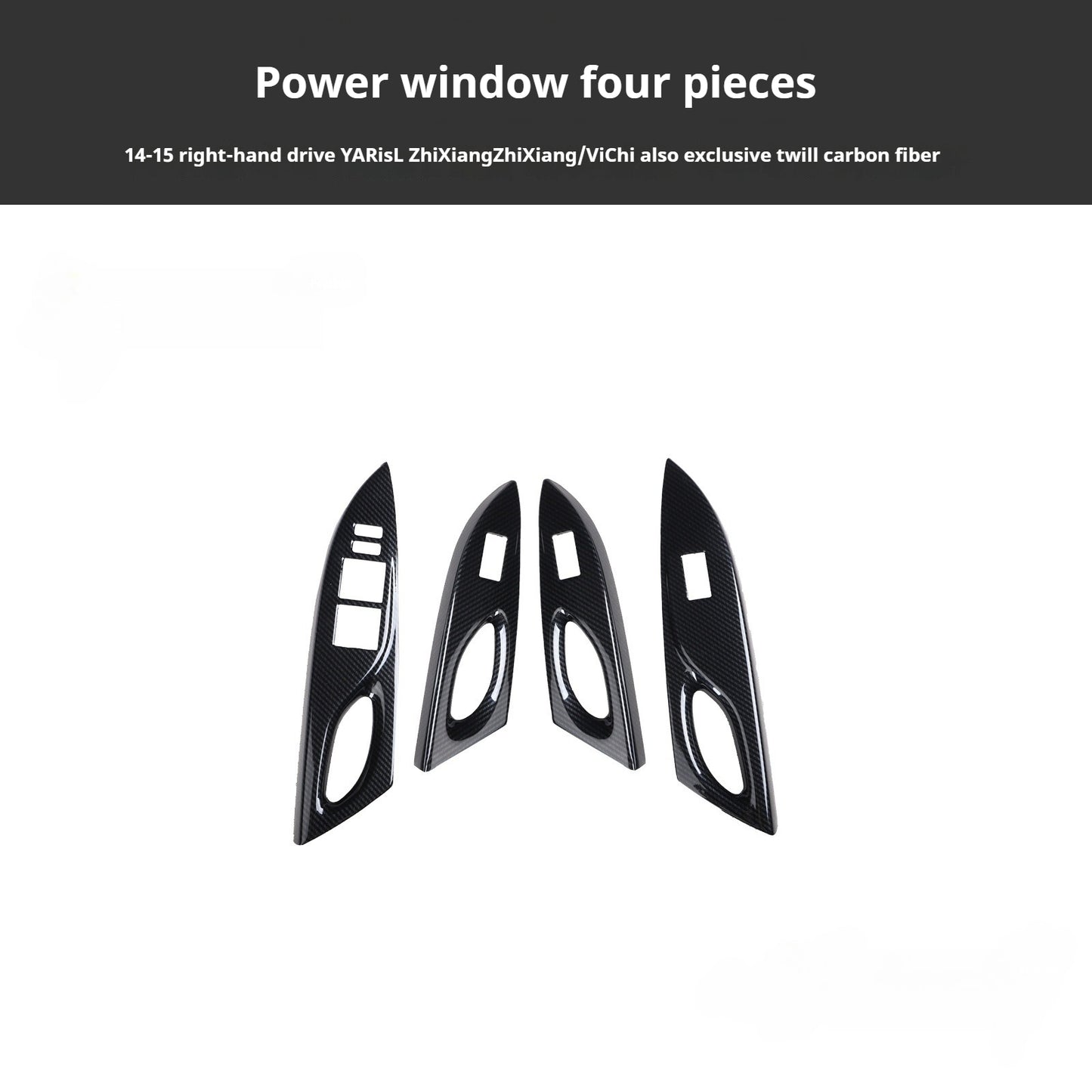 RHD 2014-2015 Toyota Vios Carbon Fiber Steering Wheel Interior Trim Cover