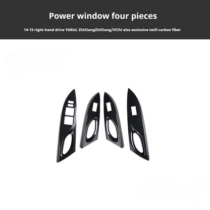 RHD 2014-2015 Toyota Vios Carbon Fiber Steering Wheel Interior Trim Cover