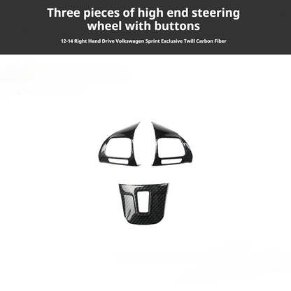 RHD 12-14 Right-Hand Drive Jetta Interior Modification Carbon Fiber Pattern Power Window Handles with Rosewood Trim