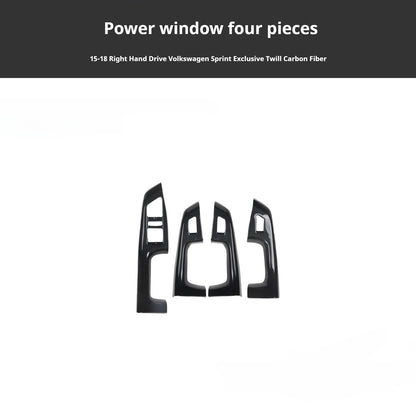 RHD 2015-2018 Jetta Interior Upgrade: Carbon Fiber Texture Trim for Center Console and Power Window Controls