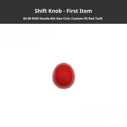 RHD 2004-2011 8th Generation Civic Carbon Fiber and Rosewood Window Lift Panel Interior Trim Decal