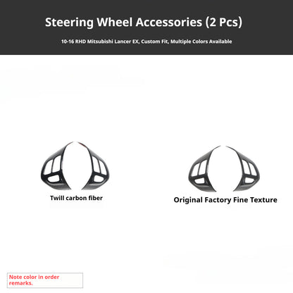 RHD 10-16 Mitsubishi Lancer EVO Interior Modification Carbon Fiber and Rosewood Steering Wheel & Window Trim Decals