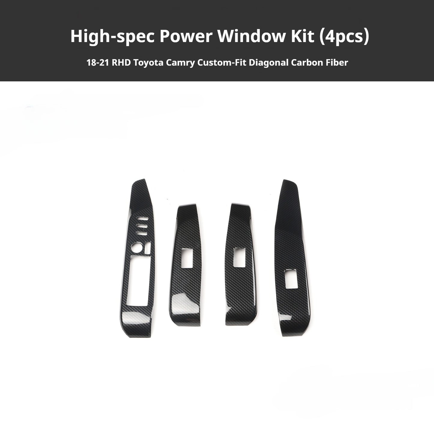 RHD 18-21 Toyota Camry Interior Modification Carbon Fiber Pattern Center Console Panel Passenger Side Decorative Trim