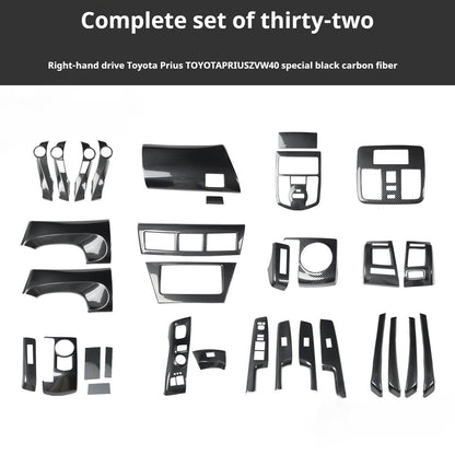RHD 2012-2019 Prius ZVW40W-41 Walnut Carbon Fiber Interior Modification Kit