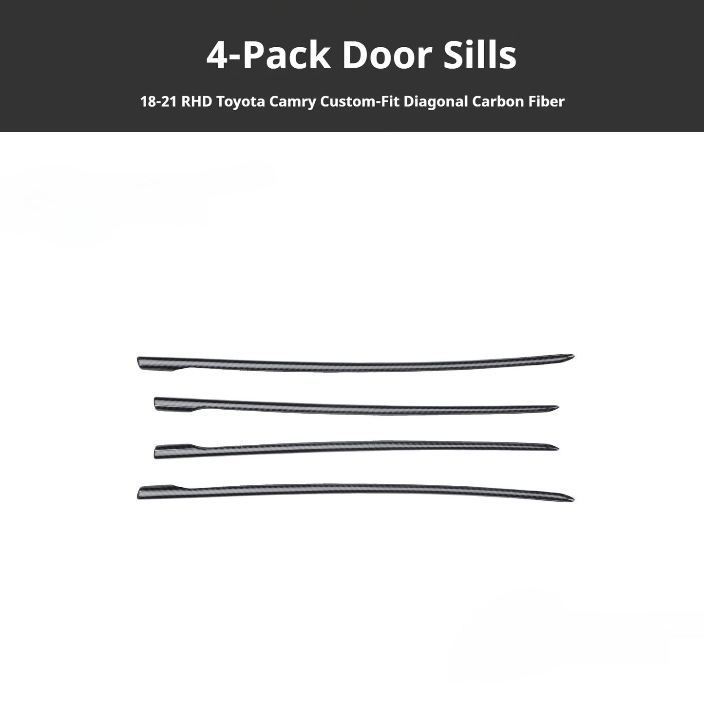 RHD 18-21 Toyota Camry Interior Modification Carbon Fiber Pattern Center Console Panel Passenger Side Decorative Trim