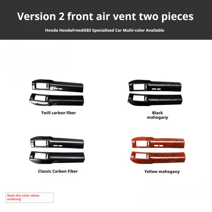 RHD Freed GB3 Interior Modification Carbon Fiber-Style Steering Wheel and Center Console Trim