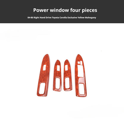 RHD 2004-2006 Toyota Corolla Interior Modification Carbon Fiber Walnut-Finish Air Conditioning Frame Lift Switch Trim