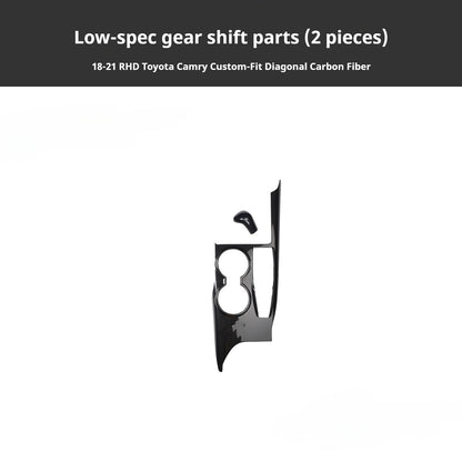 RHD 18-21 Toyota Camry Interior Modification Carbon Fiber Pattern Center Console Panel Passenger Side Decorative Trim