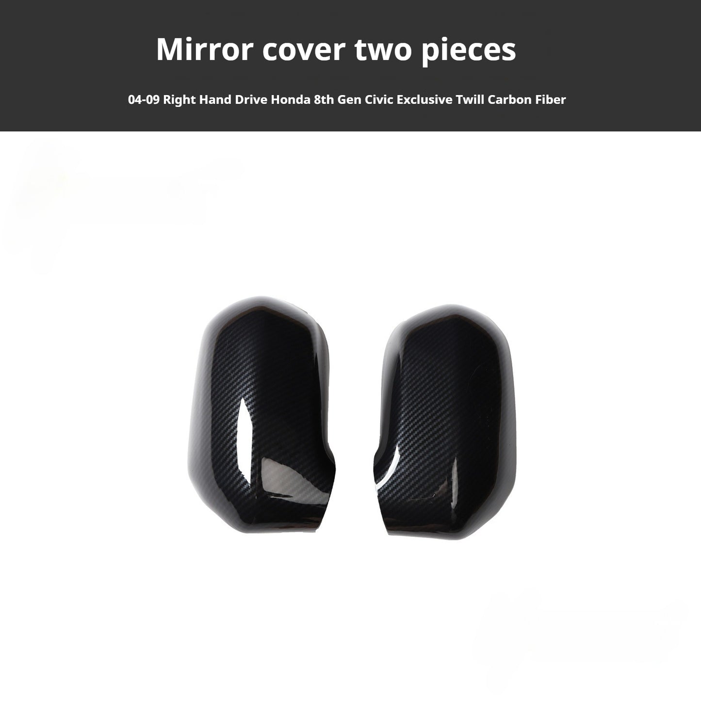 RHD 2004-2011 8th Generation Civic Carbon Fiber Interior Window Lift Steering Wheel Trim Kit