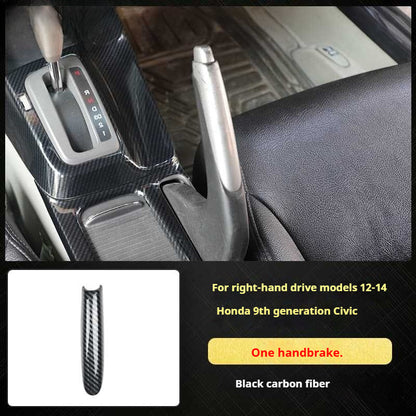 RHD 12-15 9th Gen Civic Interior Modification Peach Wood Carbon Fiber Pattern Center Console Trim