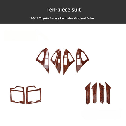 RHD 2006-2011 6th Generation Camry Interior Modification Peach Wood Carbon Fiber Pattern Air Vent Trim