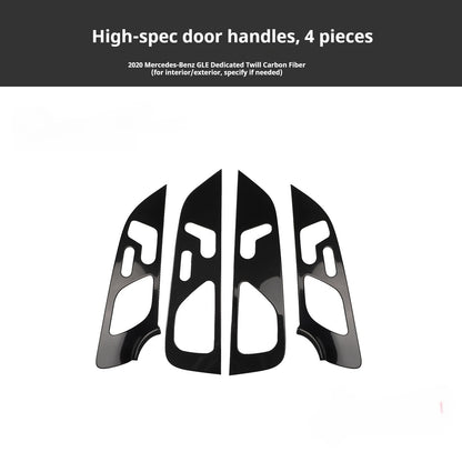 RHD 20-23 Mercedes-Benz GLE350/GLE450 Interior Modification Peach Wood Carbon Fiber Pattern Steering Wheel Center Vent Trim
