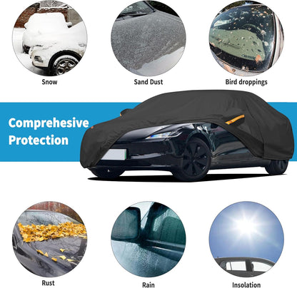 Car Cover Waterproof All Weather for Tesla Model 3 Y UV Protection Windproof Scratch Resistant.
