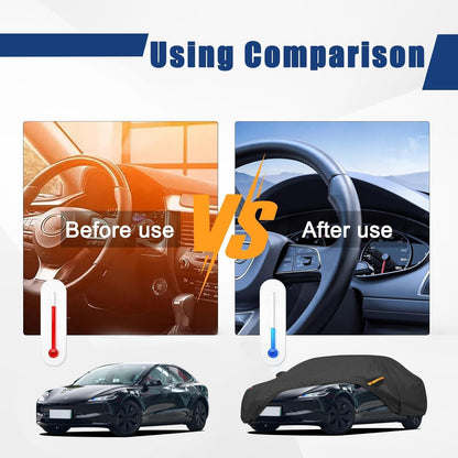 Car Cover Waterproof All Weather for Tesla Model 3 Y UV Protection Windproof Scratch Resistant.